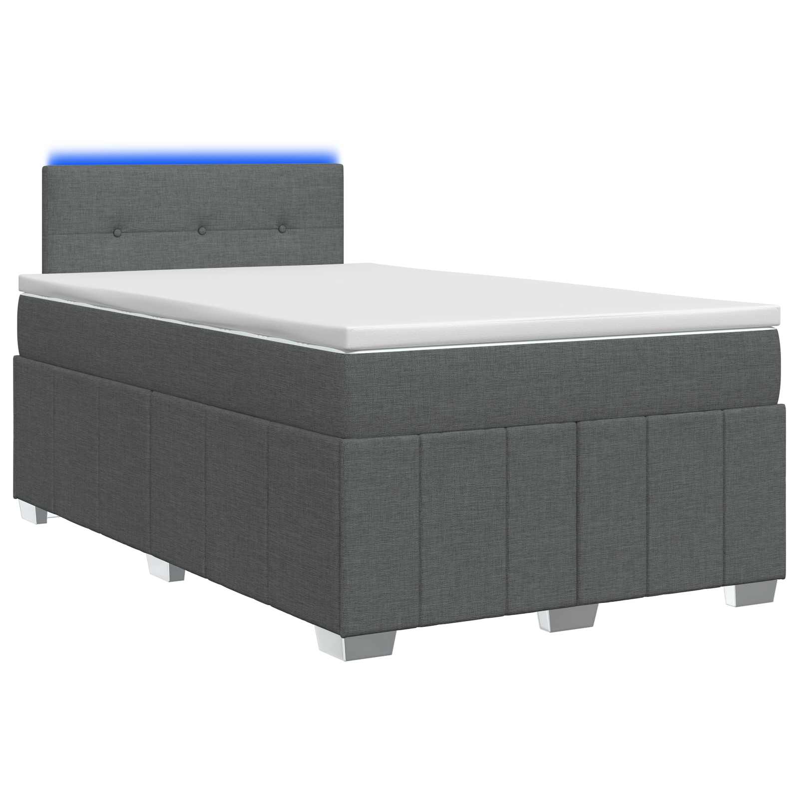 Boxspringbed met matras Donkergrijs 120 x 200 cm Stof