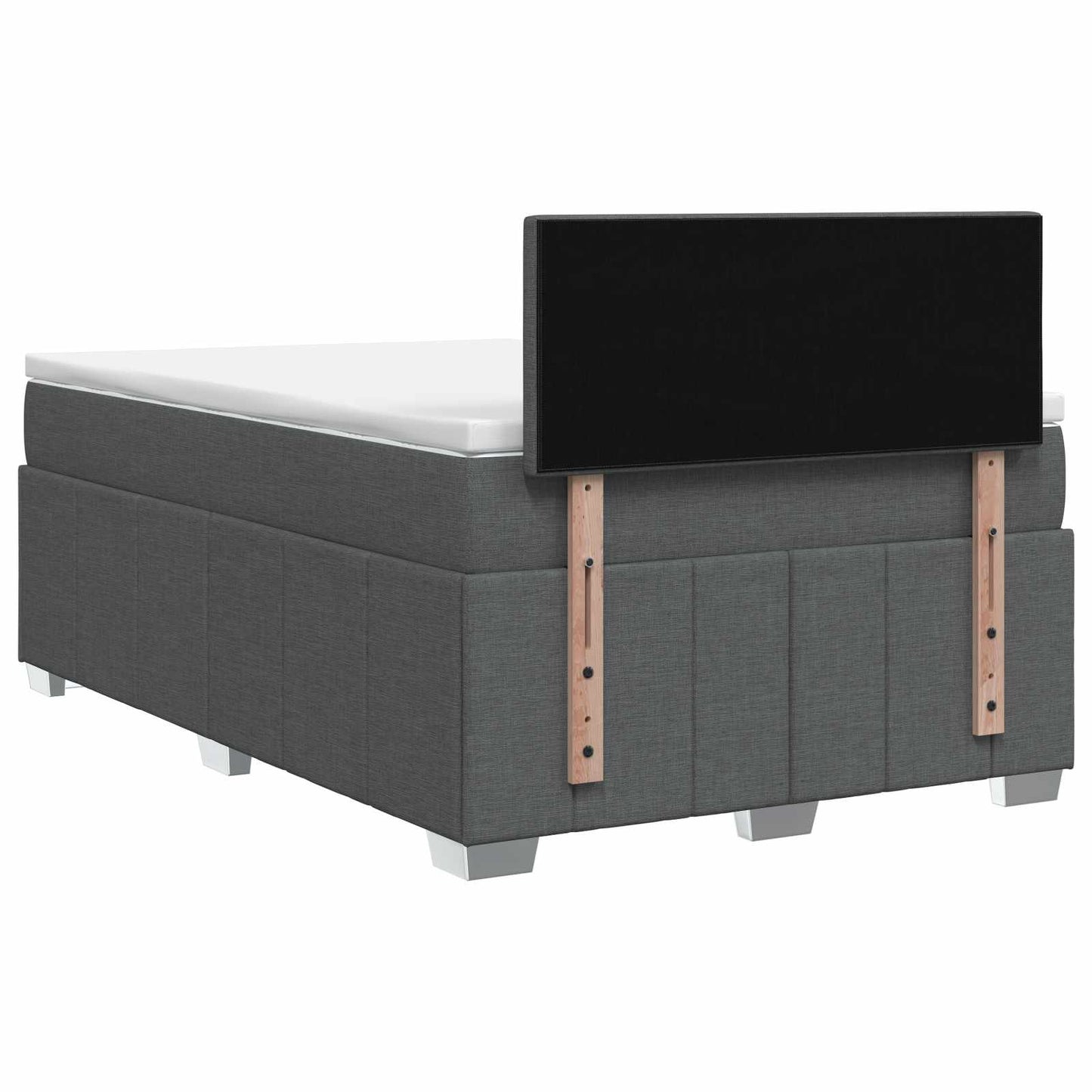 Boxspringbed met matras Donkergrijs 120 x 200 cm Stof