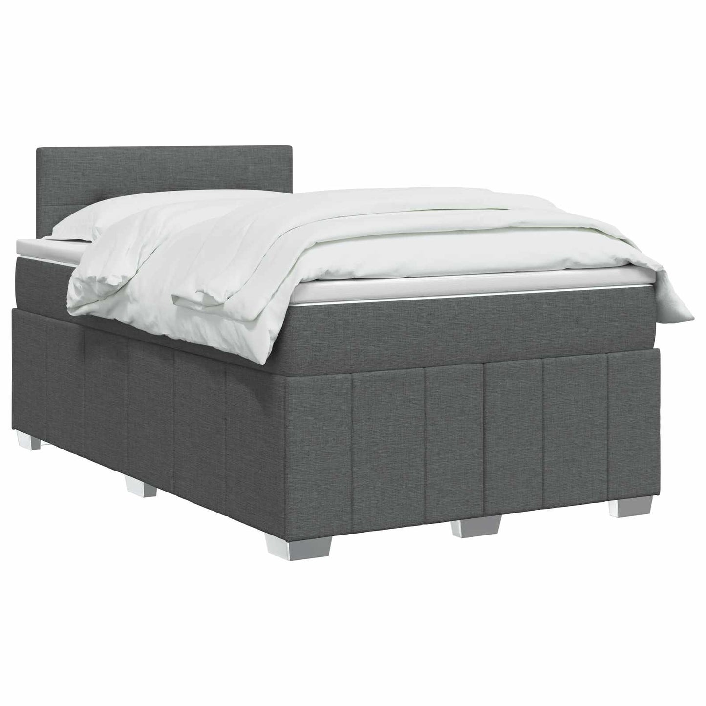 Boxspringbed met matras Donkergrijs 120 x 200 cm Stof