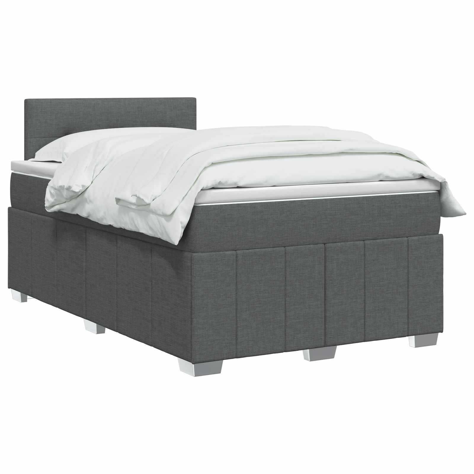 Boxspringbed met matras Donkergrijs 120 x 200 cm Stof