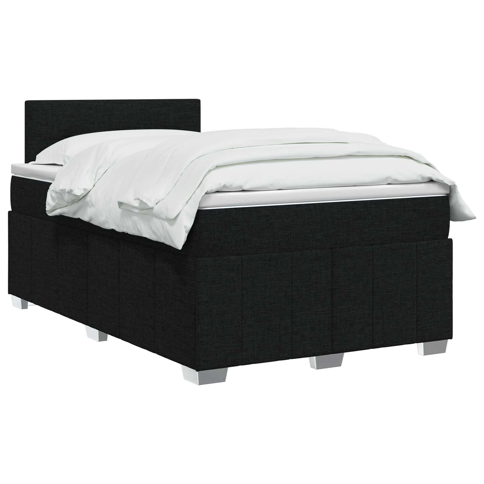 Boxspringbed met matras met hoofdeinde Zwart 120 x 200 cm Stof