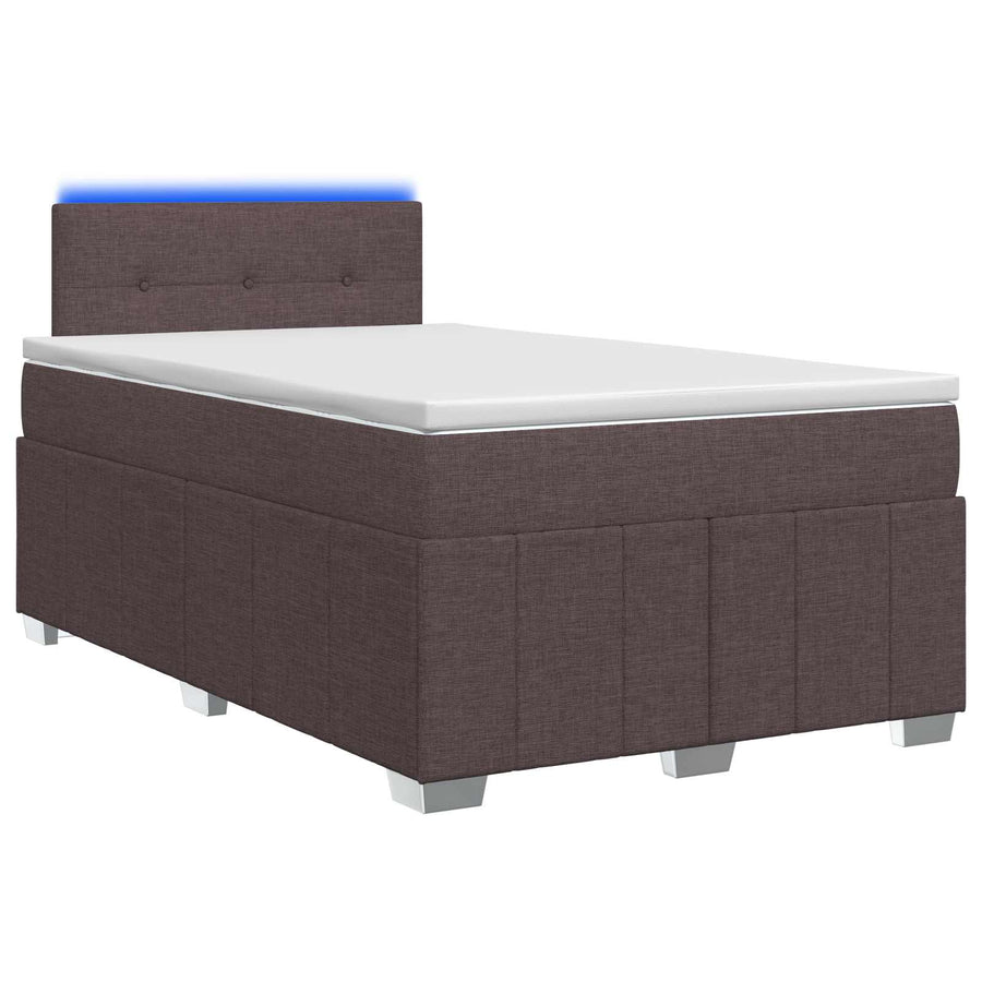 Boxspringbed met matras Donkerbruin 120 x 200 cm Stof