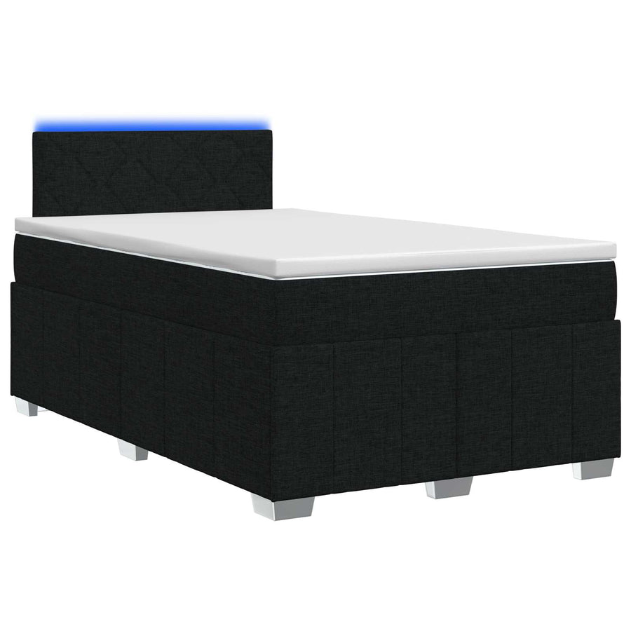 Boxspringbed met matras met hoofdeinde Zwart 120 x 200 cm Stof