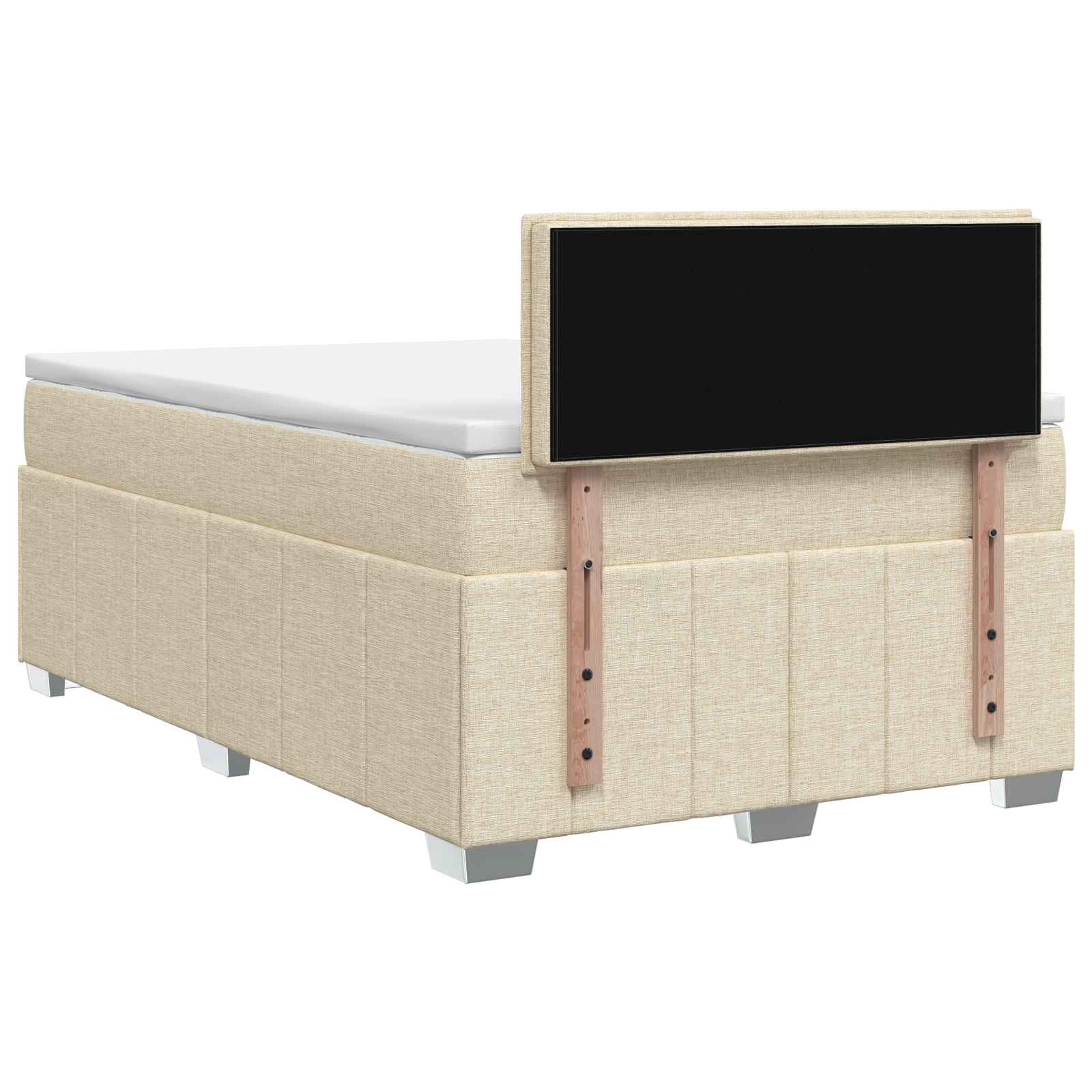 Boxspringbed met matras Crèmekleurig 120 x 200 cm Stof