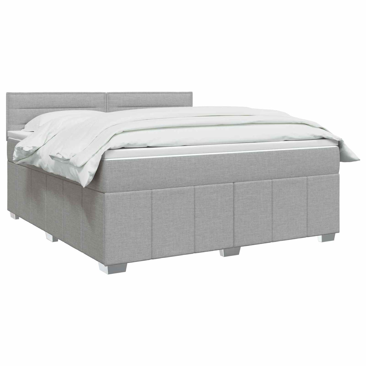 Boxspringbed met matras Lichtgrijs 140 x 190 cm Stof