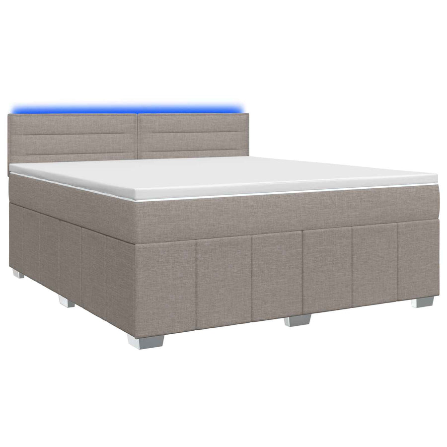 Boxspringbed met matras met hoofdeinde Taupe 140 x 190 cm Stof