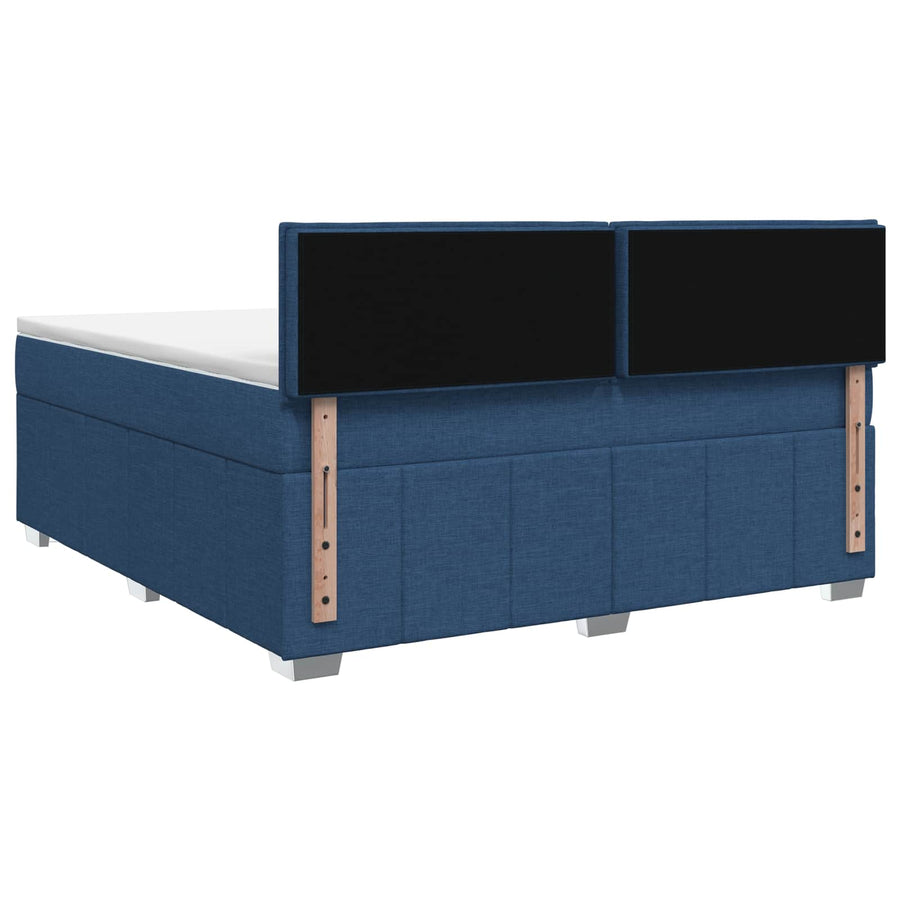 Boxspringbed met matras met hoofdeinde Blauw 140 x 190 cm Stof