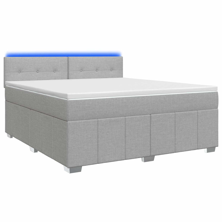 Boxspringbed met matras Lichtgrijs 140 x 190 cm Stof