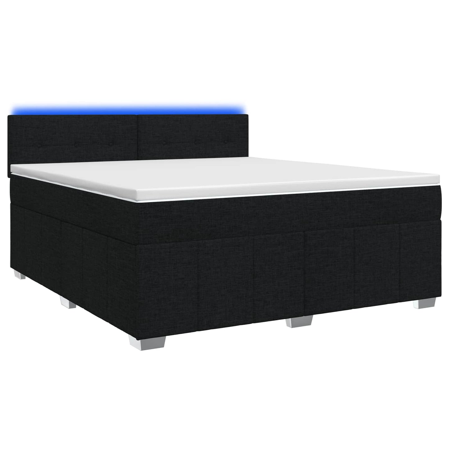 Boxspringbed met matras met hoofdeinde Zwart 140 x 190 cm Stof