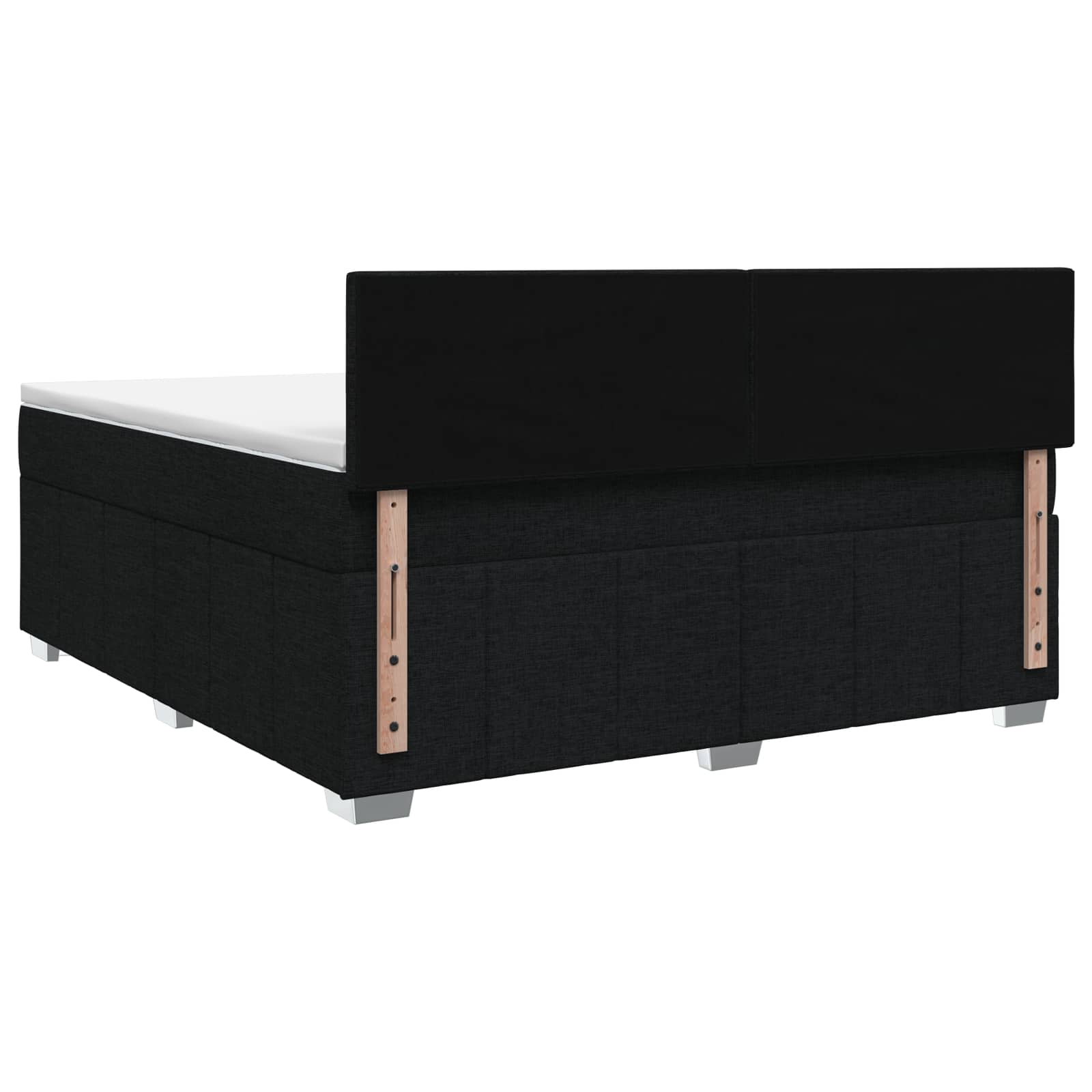 Boxspringbed met matras met hoofdeinde Zwart 140 x 190 cm Stof