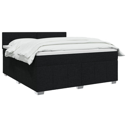 Boxspringbed met matras met hoofdeinde Zwart 140 x 190 cm Stof