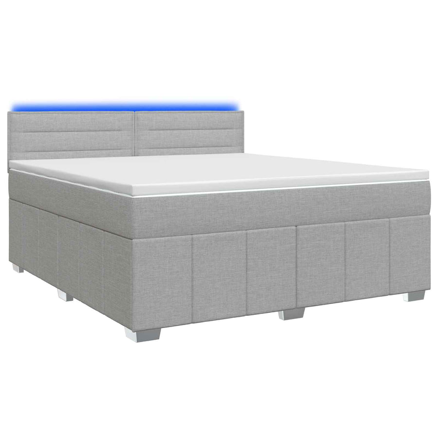 Boxspringbed met matras Lichtgrijs 140 x 200 cm Stof