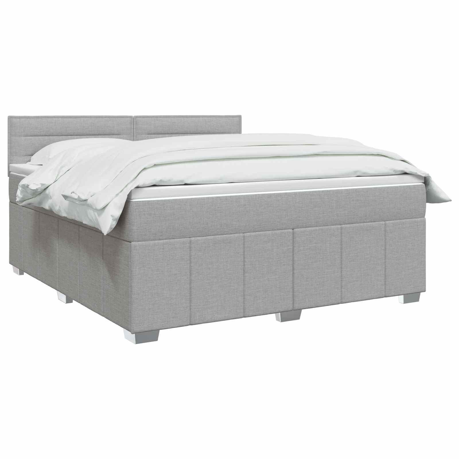 Boxspringbed met matras Lichtgrijs 140 x 200 cm Stof
