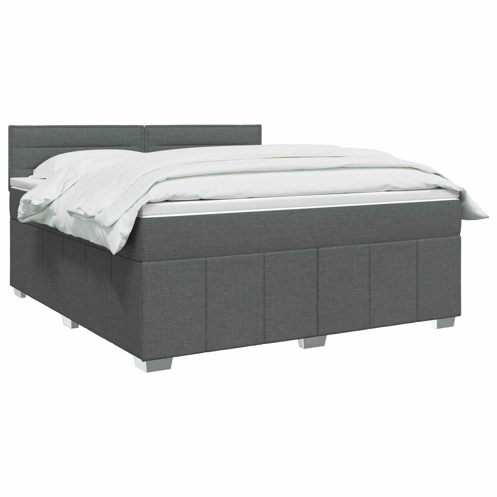 Boxspringbed met matras Donkerbruin 140 x 200 cm Stof