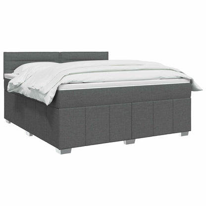 Boxspringbed met matras Donkerbruin 140 x 200 cm Stof