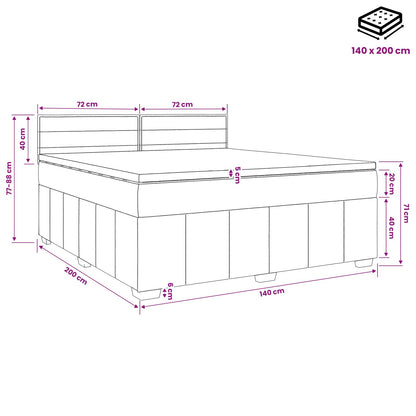 Boxspringbed met matras Donkerbruin 140 x 200 cm Stof