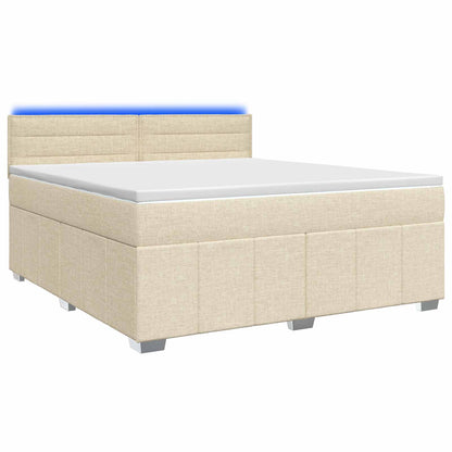 Boxspringbed met matras Crèmekleurig 140 x 200 cm Stof