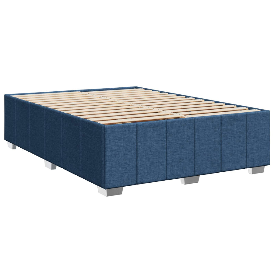 Boxspringbed met matras met hoofdeinde Blauw 140 x 200 cm Stof