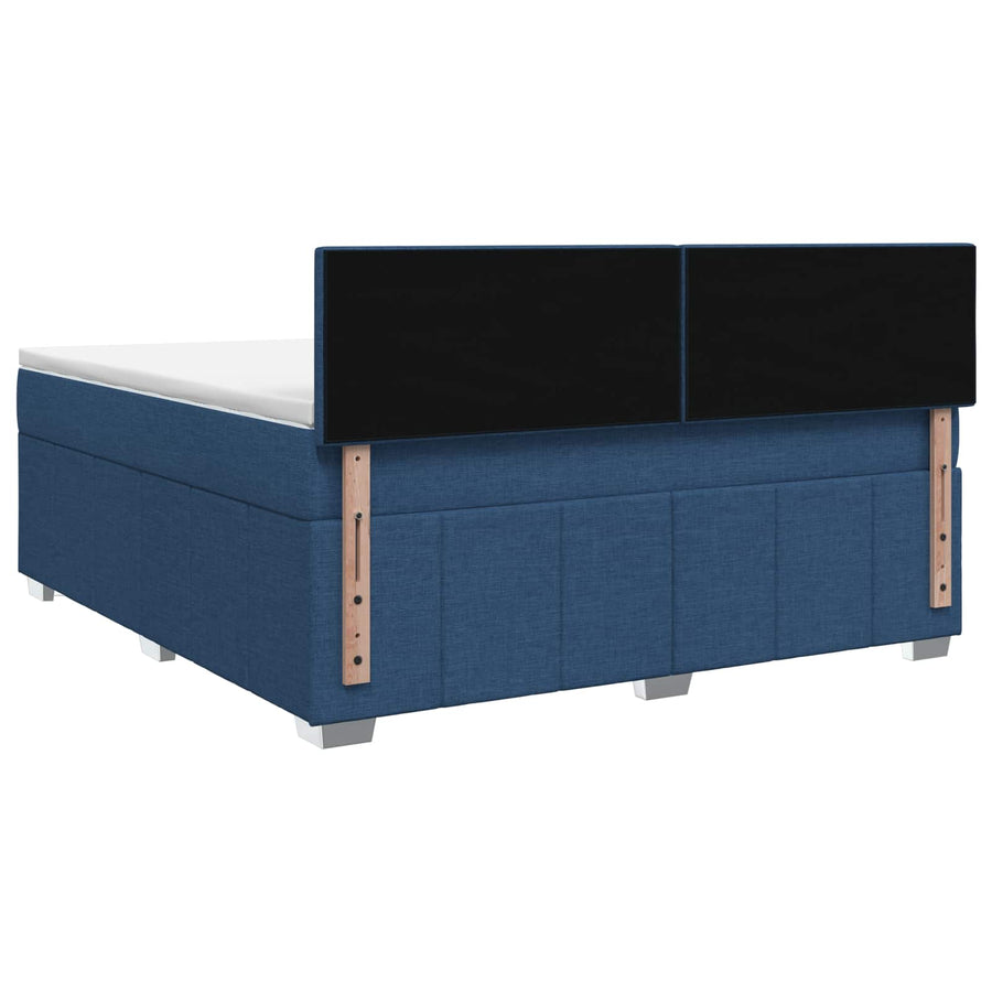 Boxspringbed met matras met hoofdeinde Blauw 140 x 200 cm Stof