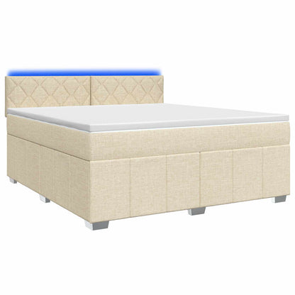 Boxspringbed met matras Crèmekleurig 140 x 200 cm Stof