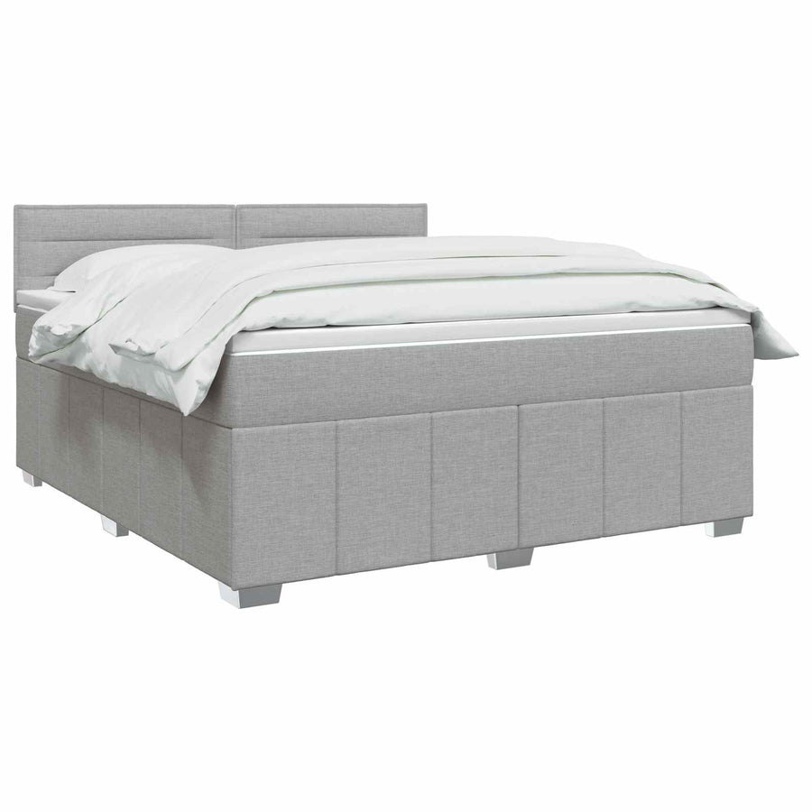 Boxspringbed met matras Lichtgrijs 160 x 200 cm Stof