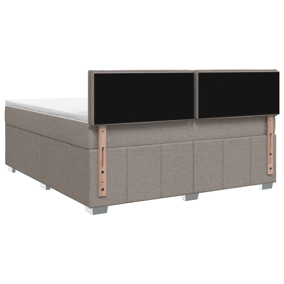 Boxspringbed met matras met hoofdeinde Taupe 160 x 200 cm Stof