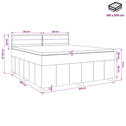 Boxspringbed met matras met hoofdeinde Taupe 160 x 200 cm Stof