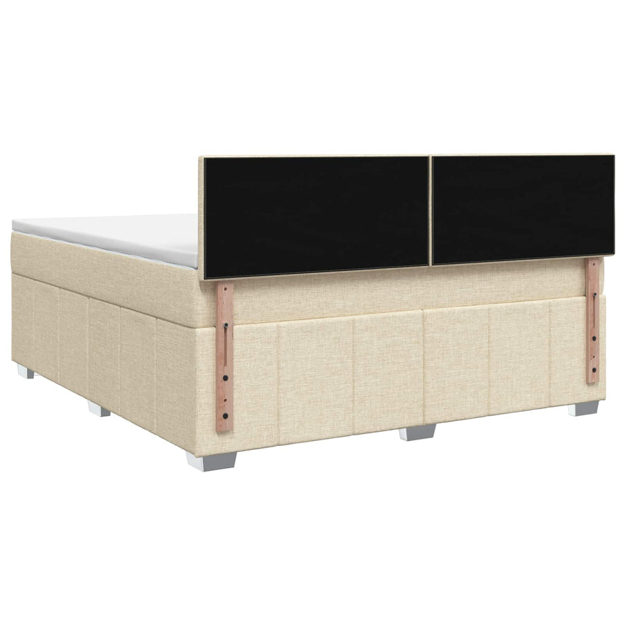 Boxspringbed met matras Crèmekleurig 160 x 200 cm Stof