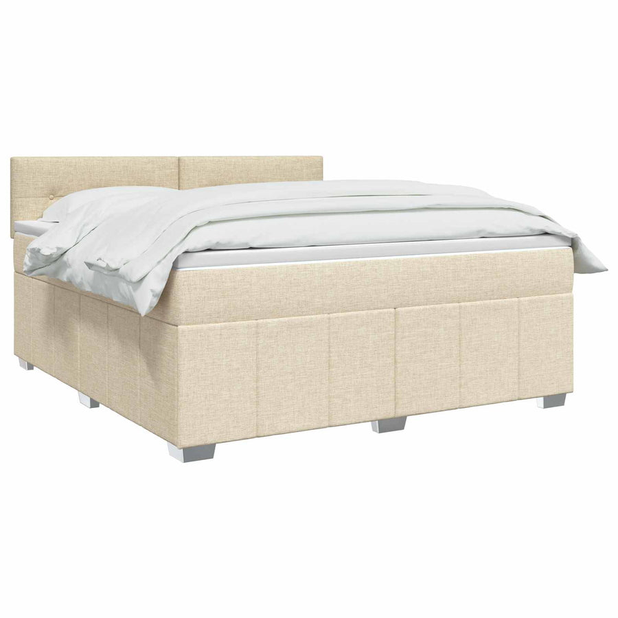 Boxspringbed met matras Crèmekleurig 160 x 200 cm Stof