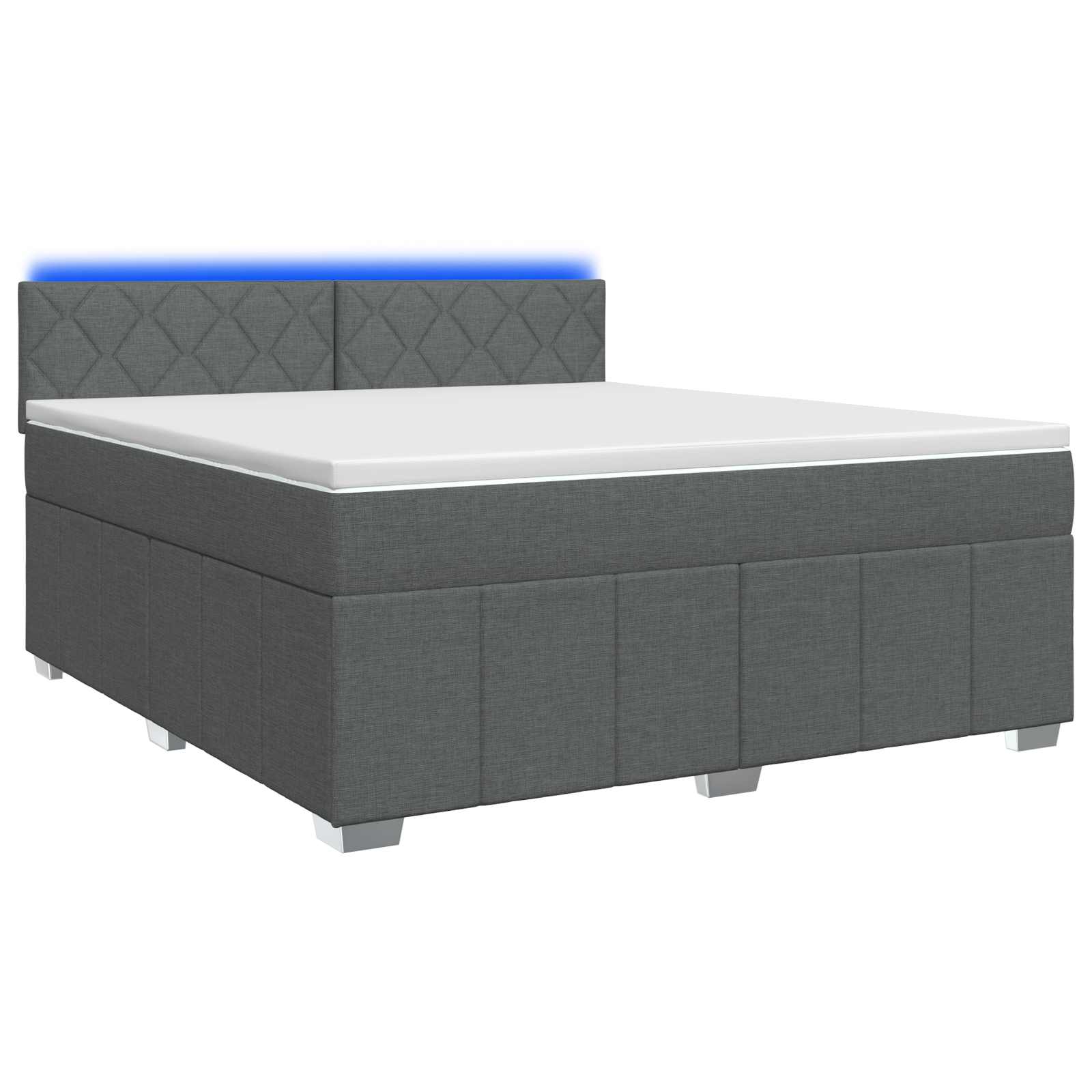Boxspringbed met matras Donkergrijs 160 x 200 cm Stof