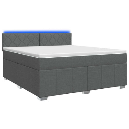 Boxspringbed met matras Donkergrijs 160 x 200 cm Stof