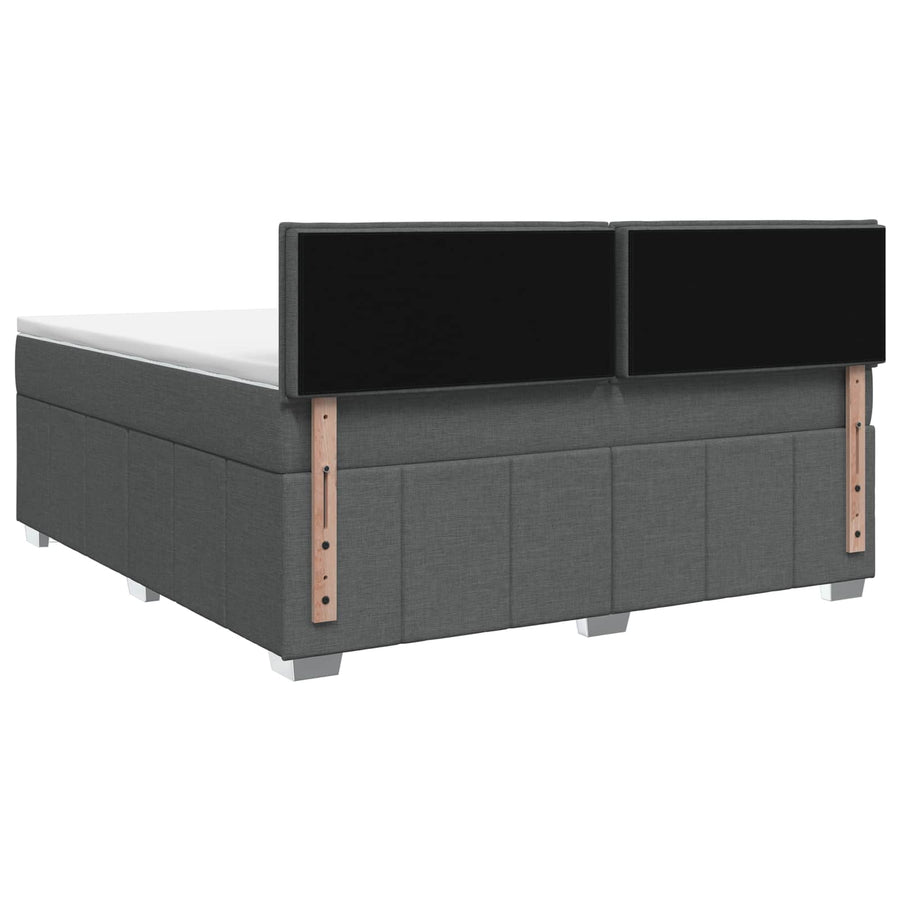 Boxspringbed met matras Donkergrijs 160 x 200 cm Stof