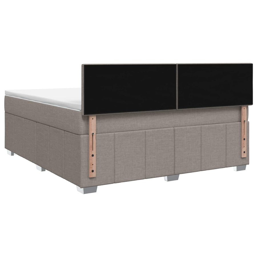 Boxspringbed met matras met hoofdeinde Taupe 160 x 200 cm Stof