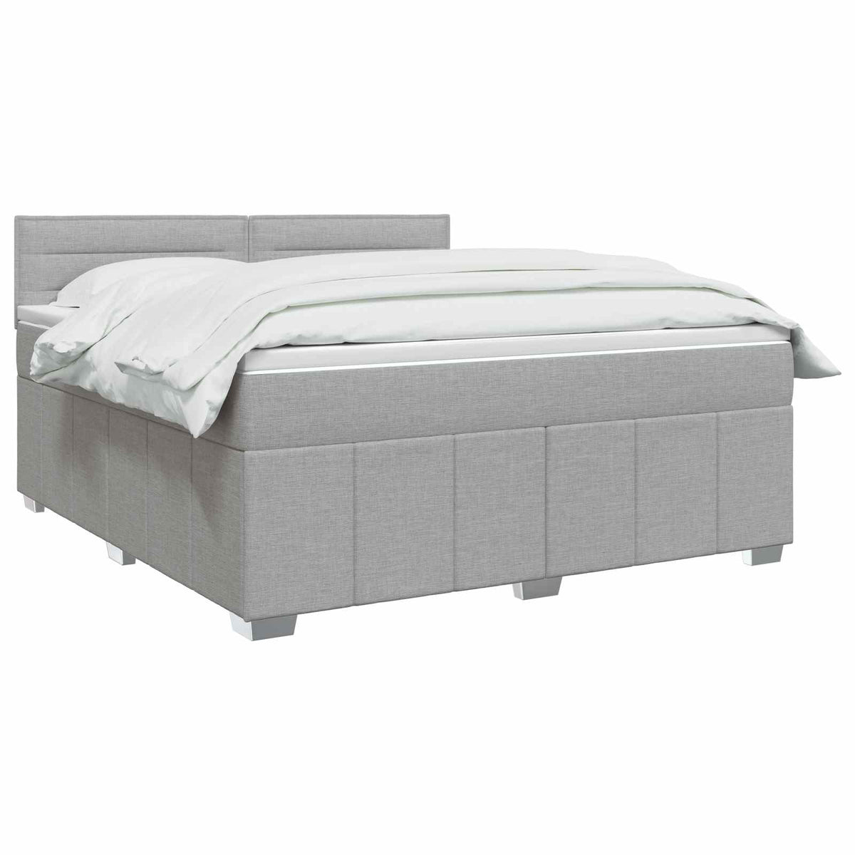 Boxspringbed met matras Lichtgrijs 180 x 200 cm Stof
