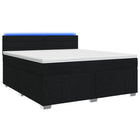 Boxspringbed met matras met hoofdeinde Zwart 180 x 200 cm Stof