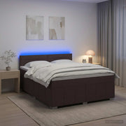 Boxspringbed met matras donkerbruin 160x200 cm stof