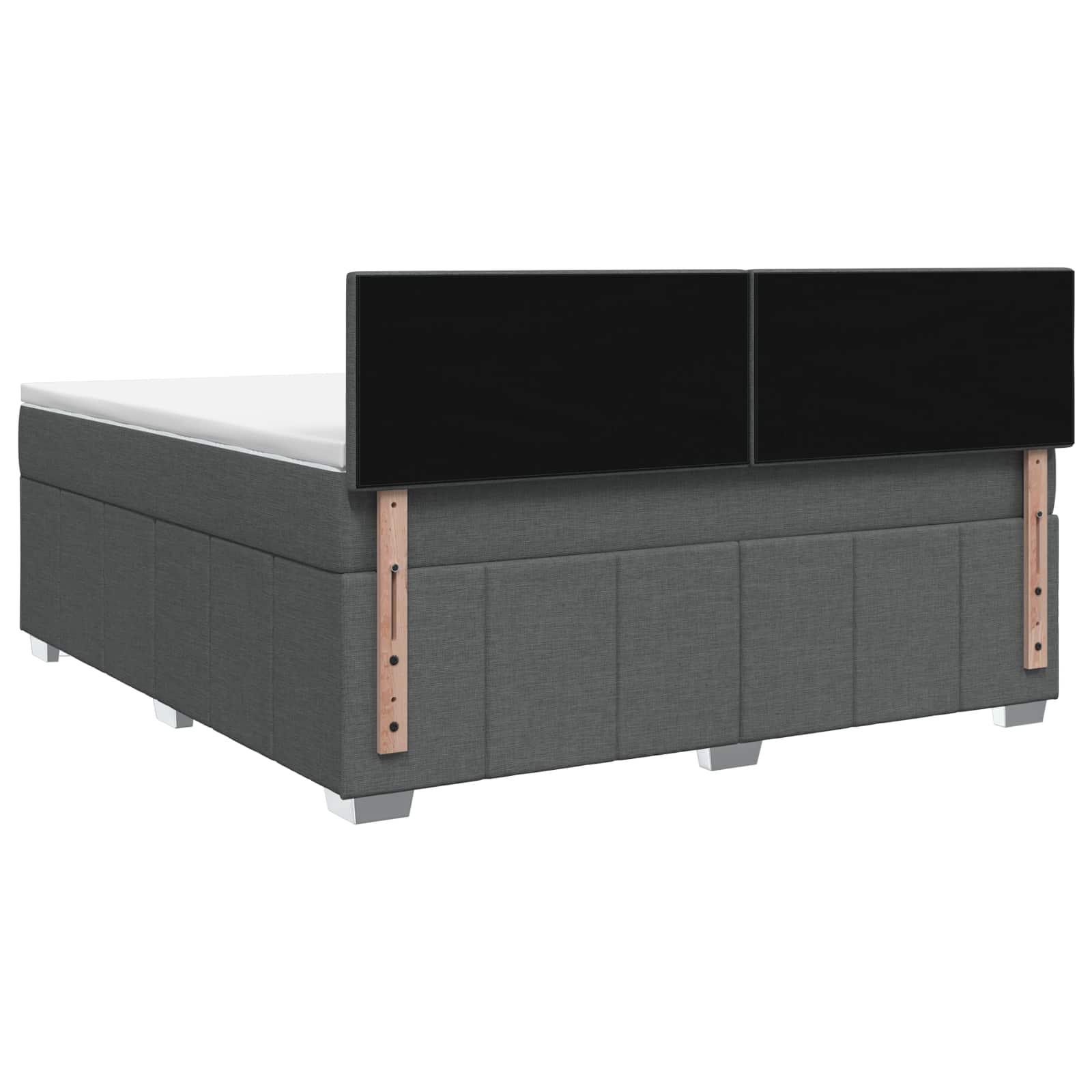Boxspringbed met matras Donkergrijs 180 x 200 cm Stof