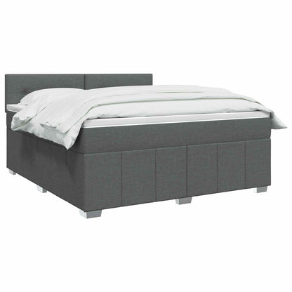 Boxspringbed met matras Donkergrijs 180 x 200 cm Stof