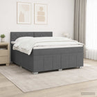 Boxspringbed met matras 140x200 cm donkergrijs stof