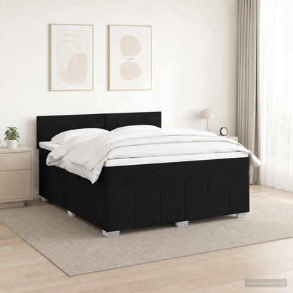 Boxspringbed met matras met hoofdeinde Zwart 140 x 190 cm Stof
