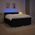 Boxspringbed met matras hoofdeinde zwart 140x190 cm