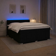 Boxspringbed met matras met hoofdeinde Zwart 140 x 190 cm Stof