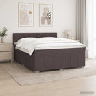 Boxspringbed 180x200 cm donkerbruin stof