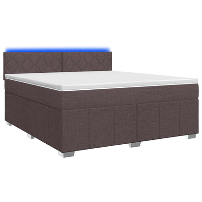 Boxspringbed met matras Donkerbruin 180 x 200 cm Stof