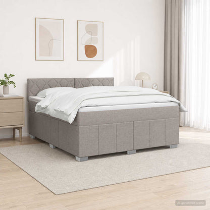 Boxspringbed met matras met hoofdeinde Taupe 140 x 190 cm Stof