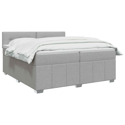 Boxspringbed met matras Lichtgrijs 200 x 200 cm Stof