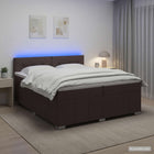 Boxspringbed 200x200 cm donkerbruin met matras