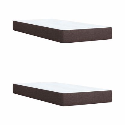 Boxspringbed met matras Donkerbruin 200 x 200 cm Stof
