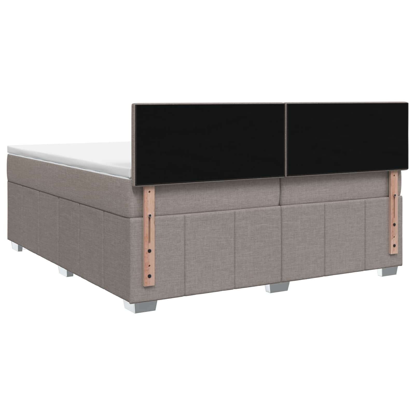 Boxspringbed met matras met hoofdeinde Taupe 200 x 200 cm Stof