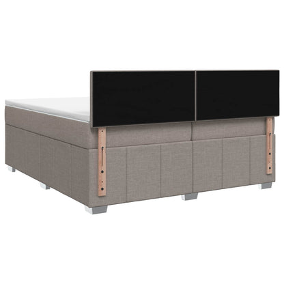Boxspringbed met matras met hoofdeinde Taupe 200 x 200 cm Stof